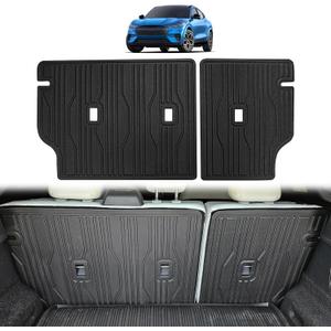 BestEvMod Vehicle Mat Cargo Liner Compatible with Mustang Mach E 2021-2026 Accessories Second Row Seats Back Protector Cover All Weather Pet Mat(Rear Seat Back Protector) 3 Openings