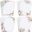 Teling 48 Sheets Decorative Printer Paper Writing Scrapbook Wedding Program Paper 8.27 x 10.6 Inches Greenery Flower Border Writing for Drawing Office Thank Greeting Stationery Supplies (Rose)
