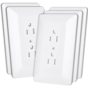 Bates Duplex Wall Outlet Covers - 5 Pack, White Wall Plates