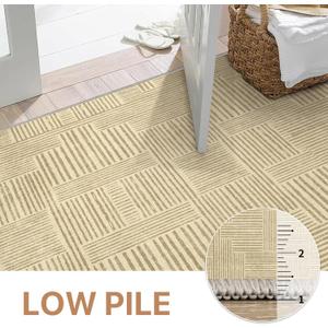 GENIMO Washable Area Rugs for Living Room Bedroom, 8'x10' Modern Abstract Non Slip Rug, Low Pile Soft Contemporary Indoor Floor Carpet Cover for Dining Room Kitchen, Brushwood