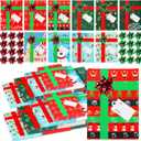 Zhanmai 50 PCS Christmas Gift Card Box Holder with Bows and Tags Merry Christmas Gift Cards Present Wrap Boxes Mini Favor Boxes for Xmas, Holiday, Baby Shower Birthday Party Decoration(Cute Style)