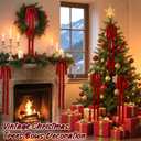 2 x 6PCS Large Velvet Christmas Wreath Bows 24x15 Inch Vintage Xmas Tree Topper Ribbon Bow Rustic Christmas Staircase Crafts Gift Bows for Christmas Outdoor Indoor Decor(Burgundy)