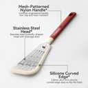 3 x Silicone Fish Spatula Flexible Curved Edge Slotted Turner for Non-Stick Cookware Egg Pancake Flipper with Heat Resistant Nylon Handle (12.5", Cherry Red-12.5")