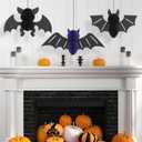 Halloween Bat Hanging Decorations - 3Pcs Honeycomb Bats for Indoor Spooky Party, Haunted House Decor, Halloween Window Decorations Black & Purple