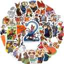 2 x Zoot 2 Adventure Stickers, Jud and Nic Waterproof Vinyl Stickers for Kids & Adults, Cute Cartoon Animal Decals for Water Bottles, Skateboards, Phones, Laptops, Luggage & More (110Pcs)