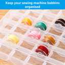 LOYORTY 12PCS Plastic Empty Bobbin Storage Case, 25 Slots Bobbin Case Holder, Transparent Bobbin Organizer Storage Box, Bobbins Spools Case for Sewing Machine