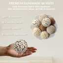8 Pcs Natural Handmade Decorative Balls, Bowl Filler Orbs for Home Decor, Table Centerpiece & Dough Bowl Vase Decor