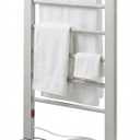 Pursonic TW300 Towel Warmer Rack for Bathroom – 6-Bar Electric Heated Towel Rack, Wall Mounted or Freestanding Setup, Plug-in Towel Dryer, Minimal Assembly Chrome-Plated