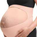 Momcozy Pregnancy Belly Band, CozySupport Ergonest Maternity Belly Band, Invisible Pregnancy Belt for Back, Abdomen, Waist (Large, Oyster Pink)