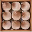 Velvet Ornaments for Christmas Tree Decorations - Brown Xmas Ball Ornament for Indoor Holiday Decor - Shatterproof Christmas Bulbs Ornaments 80mm 3.15inch - Pack of 9