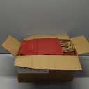 BAG BOX 100 Pack Medium 8.25x4.3x10.6 Inch Red Kraft Paper Gift Bags with Handles for Bulk Shopping, Retail, Craft, Party Favors, Wedding, Grocery & Sacks