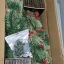 4FT Outdoor Christmas Tree with Lights in Vintage Potted Base, Battery Operated Xmas Tree with Cedar Branches & Pinecones, 100 LED Warm Lights with Timer, Porch Entryway Holiday Decor, Set of 2