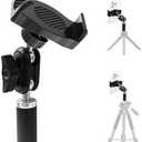 JCTRIWAY Tripod Phone Mount, Universal Phone Holder for Tripod, Cell Phone Tripod Mount Adapter Multi Angle Adjustment Tripod Phone Holder for iPhone, Samsung Galaxy and Other Smartphones