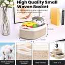 ICERZCZ Small Baskets for Organizing, Decorative Storage Baskets for Shelves, Storage Bins, Woven Baskets for Storage, Mini Basket for Nursery, 13"×8.5"×5.1" (3 Packs) Off White & Brown