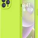 LOVE 3000 Designed for iPhone 14 Pro Case, Premium Silicone with [Soft Anti-Scratch Microfiber Lining] Shockproof Protective Phone Case for Men Women Girls 6.1", Fluorescent Green