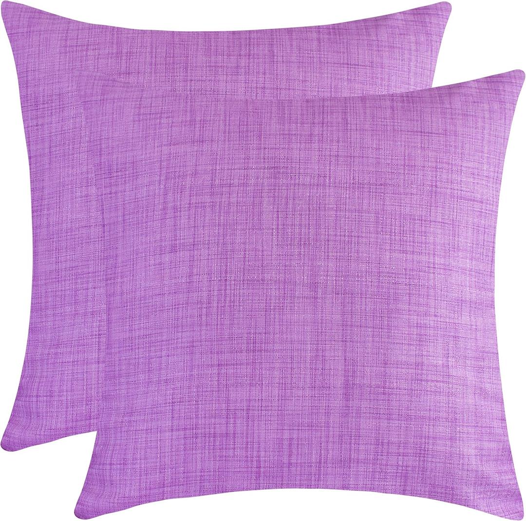 The White Petals Lavender Throw Pillow Cover - (20x20 inch) | Decorative, Washable Cushion Covers for Couch, Sofa, Bedroom, Living Room - Pack of 2