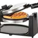 bella Classic Rotating Belgian Waffle Maker with Nonstick Plates, Removable Drip Tray, Adjustable Browning Control and Cool Touch Handles, Stainless Steel