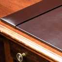 DACASSO Bonded Leather Desk Pad with Side Rails - Luxury Leather Desk Blotter for Writing (30 x 18, Brown)