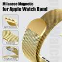 Milanese Loop and Case for Apple Watch 3 2 1 Bands for Men 49mm 44mm 46mm 45mm 42mm 41mm 40mm 38mm,Magnetic Stainless Steel Mesh Metal Strap Bracelet With PC Cover for iWatchSeries 11 10 9 8 7 6 5 4 3