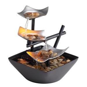 Homedics Tabletop Water Fountain, Home Décor Soothing Sound Machine - Automatic Pump, Deep Basin & Natural River Rocks. Indoor Zen Relaxation for Office, Living Room, or Bedroom, 8.25” Tall