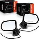 A-Premium Pair (2) Driver & Passenger Side Power Door Mirror - Compatible with Honda Civic EX/LX 2006 2007 2008 2009 2010 2011 Sedan - Non-Heated Manual Folding Black Smooth Outside Rear View Mirror