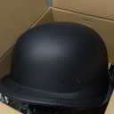 Helmet Half Shell German Motorcycle Helmet with Cycling Glasses - DOT Approved (XX-Large, Matte Black)