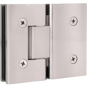 Shower Door Hinges, 180 Degree Glass Door Hinges, Heavy-Duty Brass Shower Door Replacement Parts for 5/16"-1/2" (8-12mm) Glass Thick, Brushed Nickel