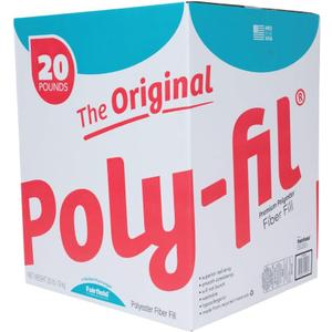 Fairfield The Original Poly-Fil, Premium Polyester Fiber Fill, Soft Pillow Stuffing, Stuffing for Stuffed Animals, Toys, Cloud Decorations, and More, Machine-Washable Poly-Fil Fiber Fill, 20 lbs. Box (White)