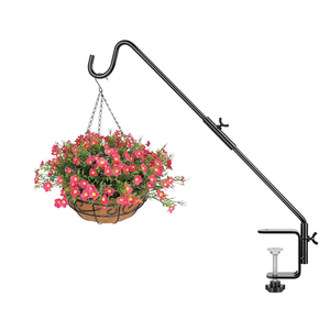 BOLITE Heavy Duty Deck Hook, 20 Inch Bird Feeder Hanger for Hummingbird Feeders, Planters, Lanterns, Wind Chimes, 360° Rotatable Arm, Black, Birthday Gifts for Women Men, Gifts for Mom Dad