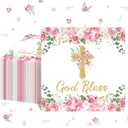 Nuanchu 50 Pcs Baptism Napkins God Bless Napkins Christening Party Decorations First Holy Communion Cross Religious Paper Supplies for Religious Holiday Dinner Party Decorations