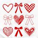 Valentines Shirt for Women Romantic Love Heart Bow T-Shirts Valentine Day Lover Tee Tops (White, L)