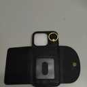 Keallce Wallet Case for iPhone 16 Pro 6.3'', Flip Case with Card Slots, Ring Holder Kickstand, PU Leather Protective Folio Cover for Women, Black