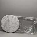 Tv Trays Folding Tray Table Dinner Tray Table Round, Snack Eating Trays Table for Living Room with No Assembly Required&Sturdy, 17.5 x 17.5 x 26 in(White Marble)