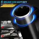 6 Spline Lug Nut Socket Set,2 Piece Lug Nut Key (41/64" & 45/64") for M12x1.25/M12x1.5 Spline Lug Nuts,Removal Tool Kit with Hard Case,Jeep,GMC,Locks,Double Layer Reinforcement (2 Piece Set)