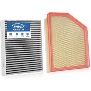 Engine+Cabin Air Filters Fit for 2020-2026 Chevrolet Silverado 2500HD/3500HD, 2020-2026 GMC Sierra 2500HD/3500HD (All 6.6L Diesel Engine Only) Air Filter Replace Accessories CF11966 84554703