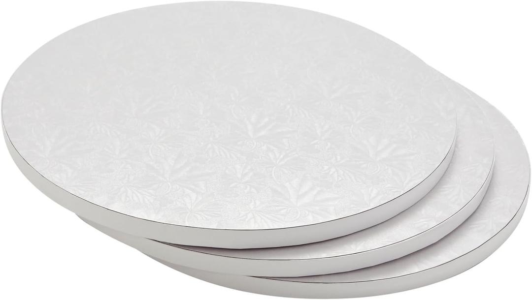 Juvale 3 Pack 12-Inch Round Cake Drum Board Set, Round Boards for Baking Supplies, Desserts (0.5 Inches Thick Cake Drums)