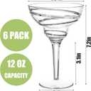 Youeon 6 Pack 12 Oz Hard Acrylic Margarita Glasses with Stem, Shatterproof Acrylic Wine Glasses, Reusable Wine Cups for Indoor and Outdoor Use, Perfect for Wedding, Party, Holiday