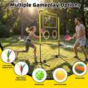 Indoor Paddle Game with Net, Portable Pickleball Set with Net for Family or Solo Fun, All in One Outdoor Sports - Badminton, Pingpong, Tennis for Lawn, Backyard, Camping, Beach