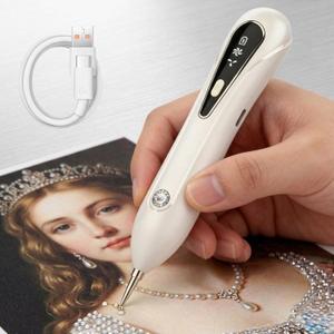 Ohotecy Electric Diamond Painting Pen with Adjustable Suction, Cordless Rechargeable Vacuum Rhinestone & Crystal Picker Tool for Round, Square & AB Drills, Low Noise Pro Diamond Art Accessories, White