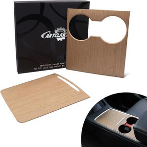 Tesla Model 3 Model Y 2021 2022 2023 Center Console Wrap Kit Wood Grain Center Console Cover Interior Decoration Wrap Kit for Tesla Accessories