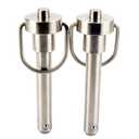1 Pc Stainless Steel Ring Handle Locking Pin Ball Lock pins Quick Release pin with Button Locating pins Safety pins Dowels w/ Reinforced Lanyard (Dia.:1/2, 1-1/2in)