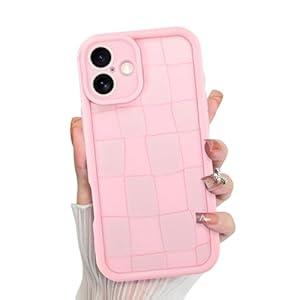 KANGHAR Compatible with iPhone 17 Case 2025, Silicone Checkered Cute Pattern, Camera Protection Soft Slim Shockproof Edge Phone Cover for Girls Women 