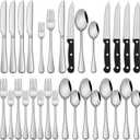 24-Piece Silverware Set with Steak Knives,Flatware Set Service for 4 Person, Food-Grade Stainless Steel Cutlery Set,Includes Knife Spoon And Fork, Mirror Finished Utensil Sets for Home Restaurant