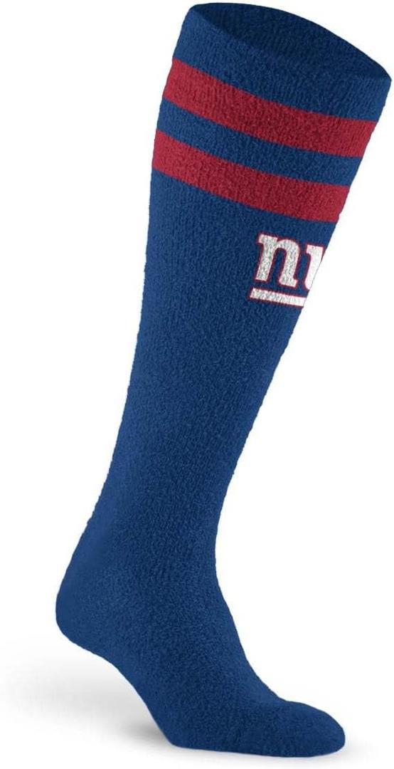 For Bare Feet womens Nfl Cozy Feather Compression Varsity Stripe Team Color (Blue, L)