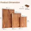 Set of 3 Acacia Wood Cutting Board Set,Wooden Chopping Boards with Juice Groove and Stand Holder for Kitchen,Butcher Block for Meat,Vegetables, Fruit