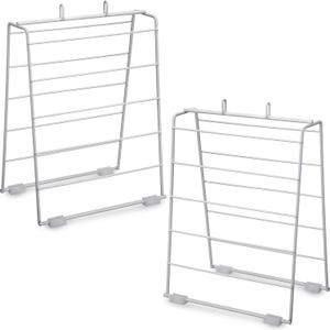 Yaomiao 2 Packs Deli Bag Dispenser Metal Grocery Bag Stand Plastic Grocery Bag Holder Portion Bag Dispenser White Coated Wire Bag Holder for Retail Store Home Restaurant, 9 x 6 x 12 Inch