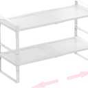 Multi-Functional Metal Shoe Rack, Space-Saving, Perfect for Entryway, Closet, Bathroom, etc. - Sturdy and Durable, High Weight Capacity, 2 PACKS/White/Large