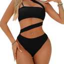 Lilosy Sexy Cutout Tube High Waist Bandeau Bathing One Piecce Swimsuit, M