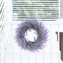 Summer Lavender Door Wreath, 20Inch Summer Front Door Wreath, All Seasons Wreaths Purple Artificial Lavender Wreaths for Outdoor Outside Indoor Wall Window Home Rustic Farmhouse Decorations
