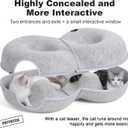 8-Shaped Large Cat Tunnel Bed for Indoor Cats, Infinite Circulation Peekaboo Cat Cave with 12 Toy Balls, Cat Donut Tunnel for Cats up to 30 Pounds (Light Grey, L 38x24x11in)